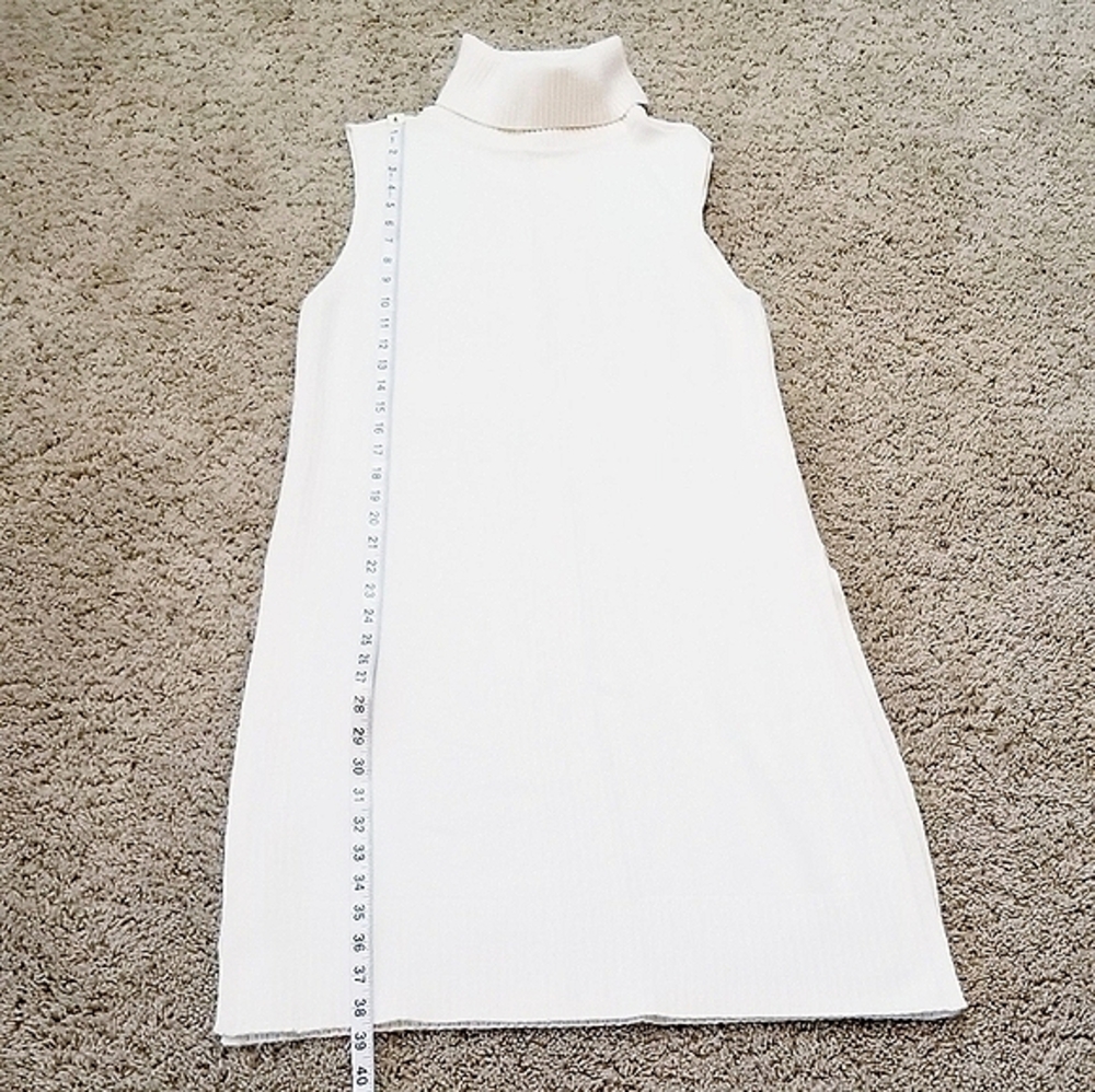 White House Black Market Ivory Long Side Split Tunic Sweater - Picture 4 of 8